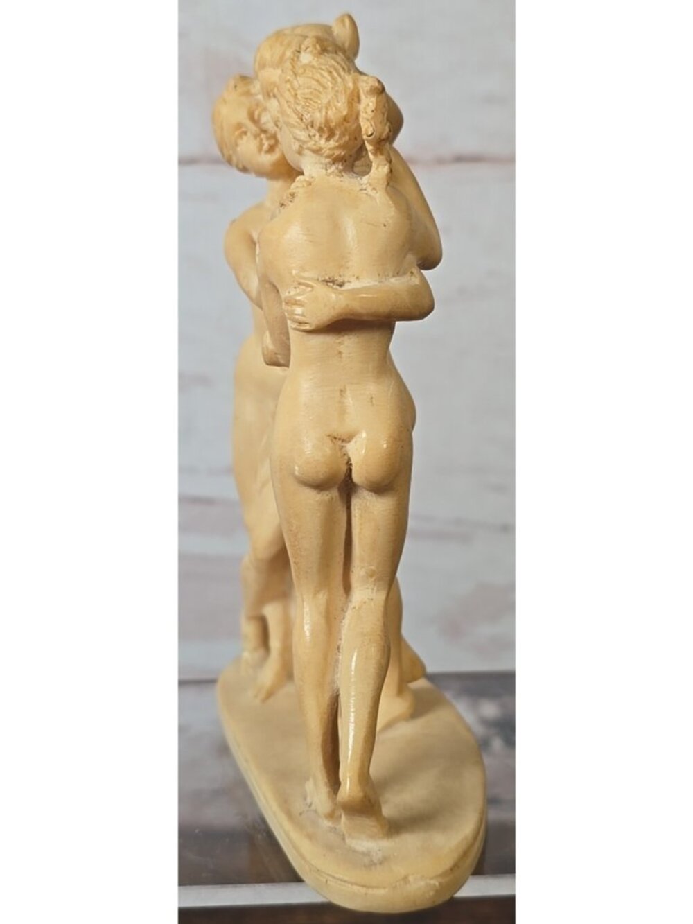 Vtg Three Graces Alabaster Composite Sculpture A. Santini Stamped Italy 5.25" - Picture 6 of 12